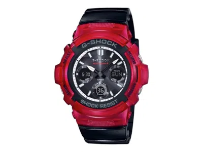 Pre-owned Casio Men's  Gshock Awgm100srb4 Watch In Stainless Steel In Silver
