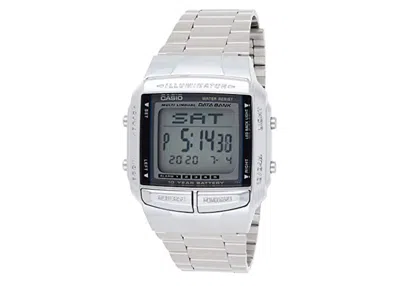 Pre-owned Casio Men's  Gshock Data Bank Db3601a Watch In Stainless Steel In Silver