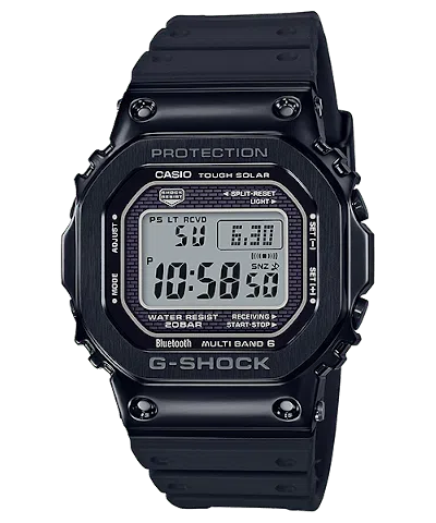 Pre-owned Casio Men's  Gshock Gmwb5000g1 Watch In Stainless Steel In Silver