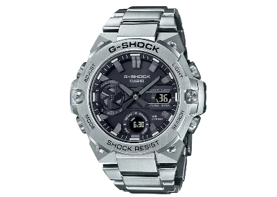 Pre-owned Casio Men's  Gshock Gsteel Gstb400d1a Watch In Stainless Steel In Silver