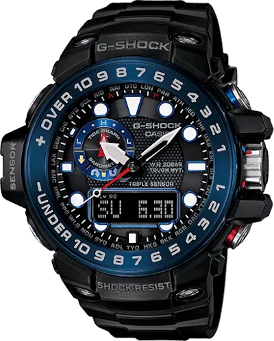 Pre-owned Casio Men's  Gshock Gulfmaster Gwn1000b1b Watch In Resin