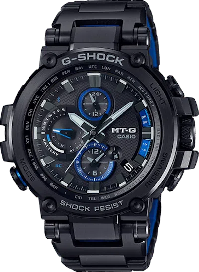 Pre-owned Casio Men's  Gshock Mtgb1000bd1a Watch In Stainless Steel In Silver