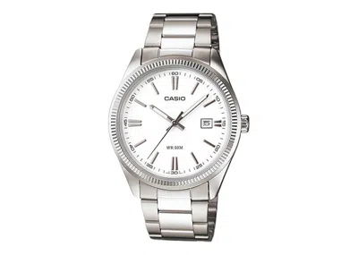 Pre-owned Casio Men's  Gshock Mtp1302d7a1v Watch In Stainless Steel In Silver