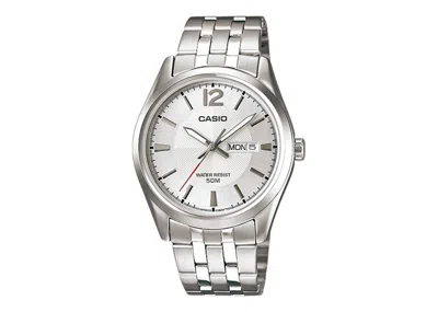 Pre-owned Casio Men's  Gshock Mtp1335d7a Watch In Stainless Steel In Silver