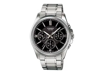 Pre-owned Casio Men's  Gshock Mtp1375d1a Watch In Stainless Steel In Silver