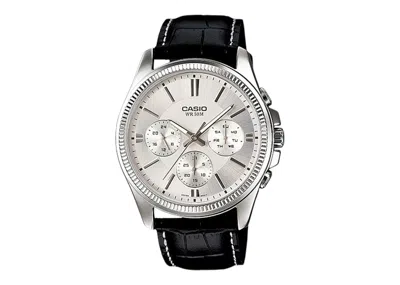 Pre-owned Casio Men's  Gshock Mtp1375l7a Watch In Stainless Steel In Silver
