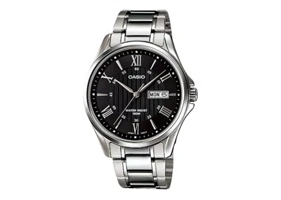 Pre-owned Casio Men's  Gshock Mtp1384d1av Watch In Stainless Steel In Silver