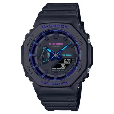 Pre-owned Casio Men's  Gshock Virtual Blue Ga2100vb1a Watch In Resin In Brown