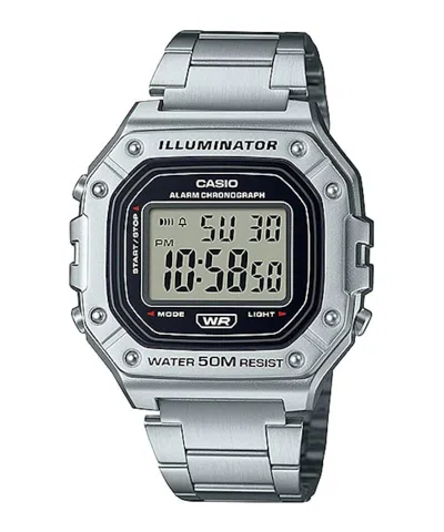 Pre-owned Casio Men's  Gshock W218hd1a Watch In Stainless Steel In Silver