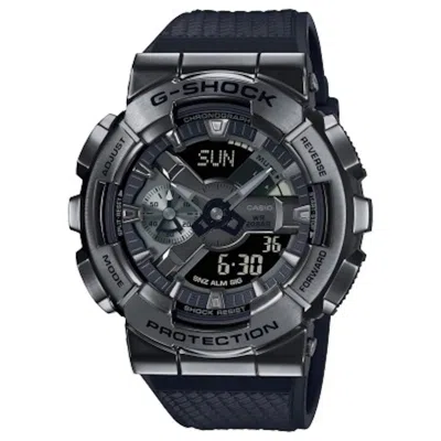 Pre-owned Casio Men's  Gsteel Gshock Gm110bb1a Watch In Stainless Steel In Silver