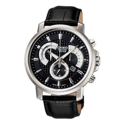 Casio Men's  Large Series Fashion Stylish Business Casual Waterproof Quartz Leather Strap Watch Mens  In Black