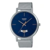 Casio Men's  Metallic Wr50m Waterproof Watch Mens Blue Analog
