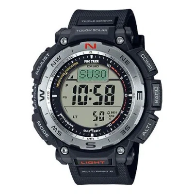 Casio Men's  Pro Trek Series Fashion Sports Waterproof Solar Powered Black Watch Mens In Blue