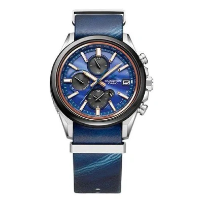 Casio Men's  Quartz Watch Sapphire Leather Strap Blue Sapphire Crystal Mens