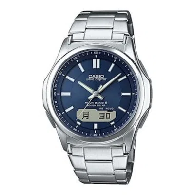Pre-owned Casio Men's  Solar Combination Wvam630d2ajf Watch In Stainless Steel