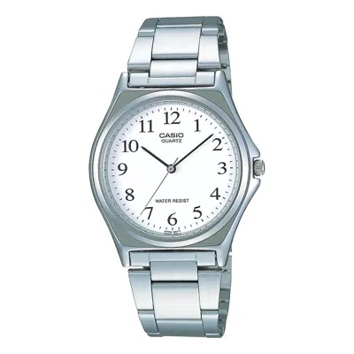 Casio Men's  Standard Series White Quartz Waterproof Stainless Steel Strap Mens In Metallic