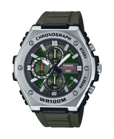 Casio Men's Chronograph Green Resin Strap Watch, 51mm
