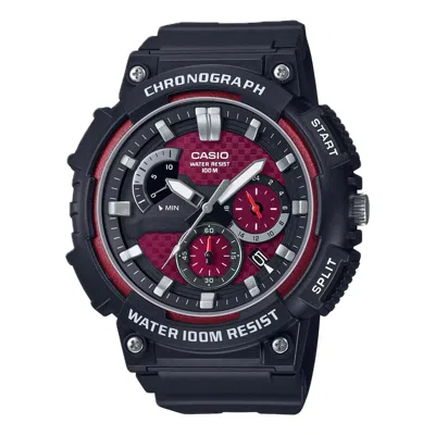 CASIO MEN'S CHRONOGRAPH SPORT WATCH WITH RED DIAL - MCW-200H-4AV