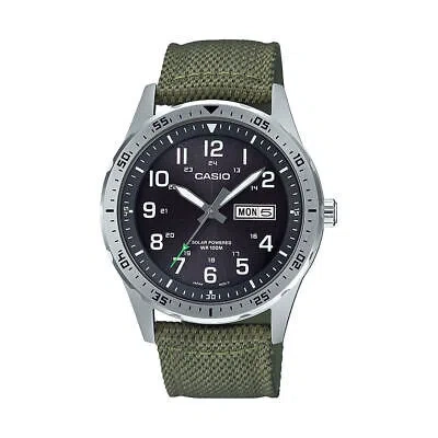 Pre-owned Casio Men's Classic Diver Inspired Analog Solar Nylon Watch
