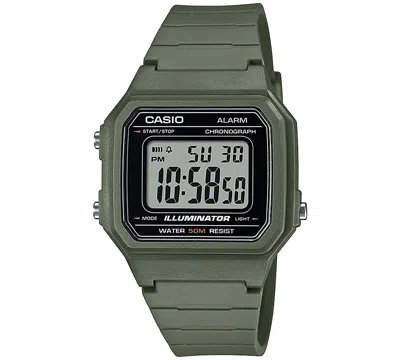 Casio Men's Digital Green Resin Strap Watch 41mm, W217h-3av