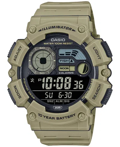 Casio Men's Digital Tan Resin Strap Watch 50mm In Beige