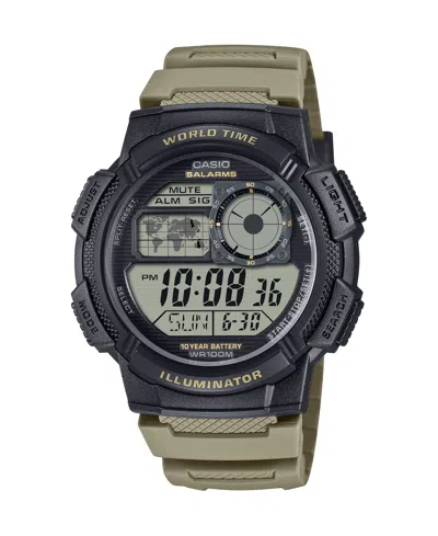 Casio Men's Digital Tan Resin Watch, 45mm In Brown