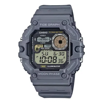 Casio Men's Digital Watch With Gray Resin Band - Ws-1700h-8avcf In Orange