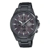 Casio Men's Edifice Metal Ipblack Particle Coated Racing Mens Black Analog