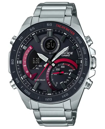 Pre-owned Casio Men's Edifice Quartz Watch With Stainless Steel Strap (ecb-900db-1acf)