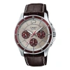 Casio Men's Enticer Wrist Red/brown Waterproof Mens Red/brown Analog