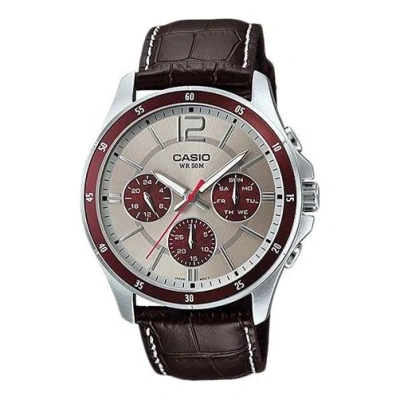 Casio Men's Enticer Wrist Red/brown Waterproof Mens Red/brown Analog In Multi