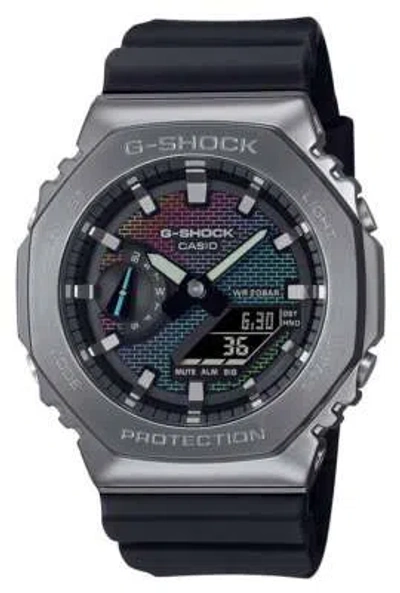 Pre-owned Casio Men's G-shock (44.4mm) Rainbow Dial / Black Bio-based Resin