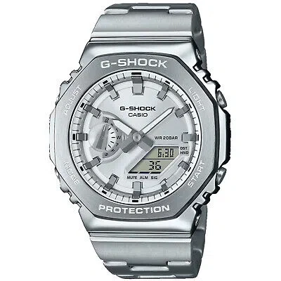 Pre-owned Casio Men's G-shock G-steel 2100 Series Silver Dial Watch - Gm2110d-7a