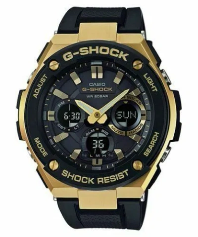 Pre-owned Casio Men's G-steel Tough Solar Resin Band Gold 200m Watch Gsts100g-1a