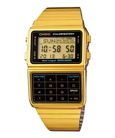 Casio Men's Gold Digital Databank Watch With Calculator - Dbc-611g-1df In Burgundy