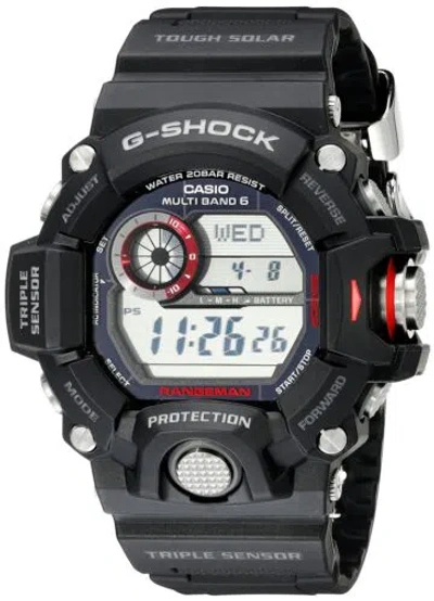 Pre-owned Casio Men's Gw-9400-1cr "master Of G" Stainless Solar Watch, Black (gw9400-1cr) In Multi