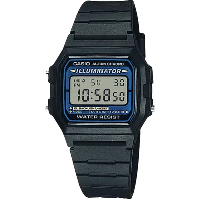 Casio Men's Illuminator Digital Watch With Blue Backlight - F-105w-1a In Black