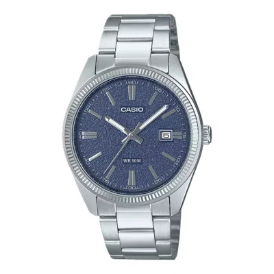 Casio Men's Matte Blue Dial Two-tone Stainless Steel Bracelet Watch - Mtp-1302da-2a1vdf In Metallic