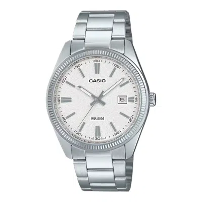 Casio Men's Matte Silver Dial Stainless Steel Bracelet Watch - Mtp-1302da-7avdf In Metallic