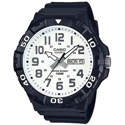 Casio Men's Oversized Sport Watch With White Dial - Mrw-210h-7av In Black