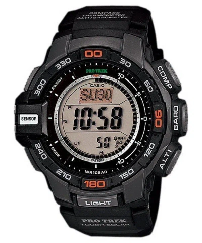 Pre-owned Casio Men's Prg-270 Pro Trek Triple Sensor Multifunction Digital Solar Watch