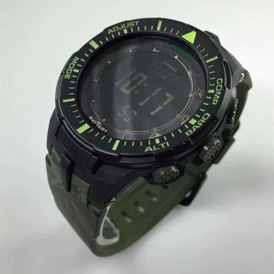 Pre-owned Casio Men's Prg-300cm-3cr Pro Trek Solar-power Triple-sensor Watch Ship Free