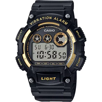 Casio Men's Shock-resistant Digital Sport Watch With Black And Gold Accentsl - W-735h-1a2v