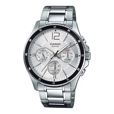 Casio Men's Silver Dial Analog Watch With Stainless Steel Bracelet - Mtp-1374d-7av