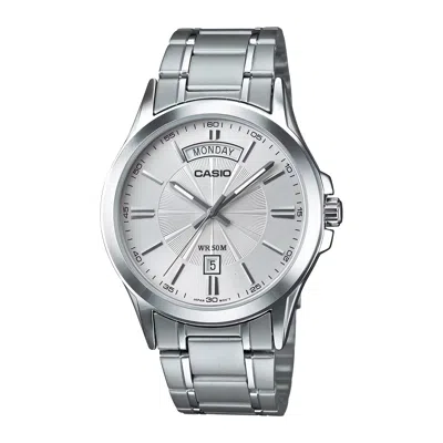 Casio Men's Silver Dial Analog Watch With Stainless Steel Bracelet - Mtp-1381d-7avdf