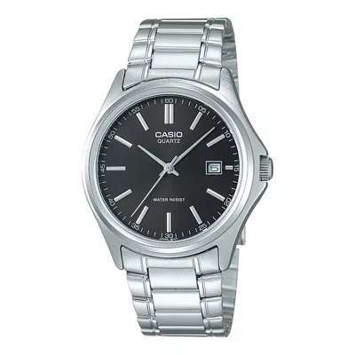 Casio Men's Silver Stainless Steel Watch With Black Dial - Mtp-1183a-1a In Green