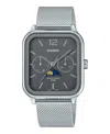 Casio Men's Silver-tone Stainless Steel Watch, 34mm In Silver