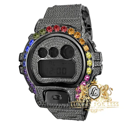 Pre-owned Casio Men's Solitaire Rainbow Multi Tone Black Gold  G-shock Dw6900 Custom Watch