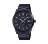 Casio Men's Three-hand Black Stainless Steel Watch 41mm, Mtpvd03b-1a In Black
