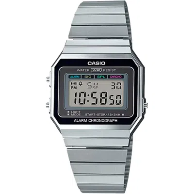 Casio Men's Vintage Stainless Steel Digital Watch Silver - A-700w-1acf In Metallic